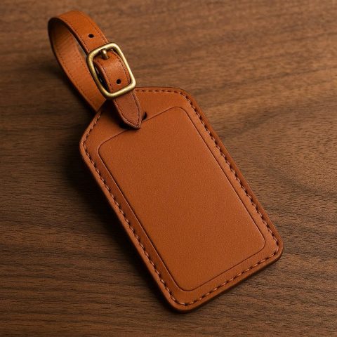 1 Personalized Leather Luggage Tag - Elegant Travel Identifier