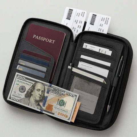 22 Expandable Passport Organizer - Multi-document Travel Wallet