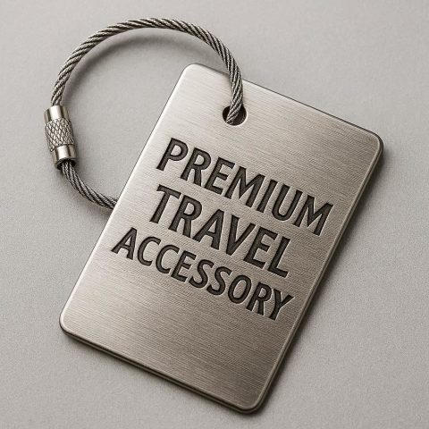 6 Metal Engraved Luggage Tag - Premium Travel Accessory