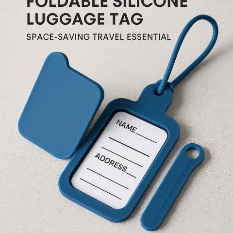 8 Foldable Silicone Luggage Tag - Space-Saving Travel Essential