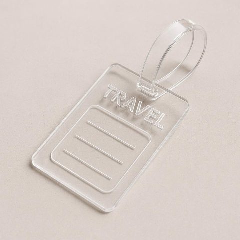 2 Modern Acrylic Luggage Tag - Clear Travel Accessory