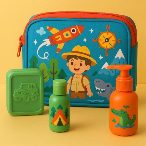 25 Kids?? Adventure Toiletry Kit - Fun & Spill-Proof Organization